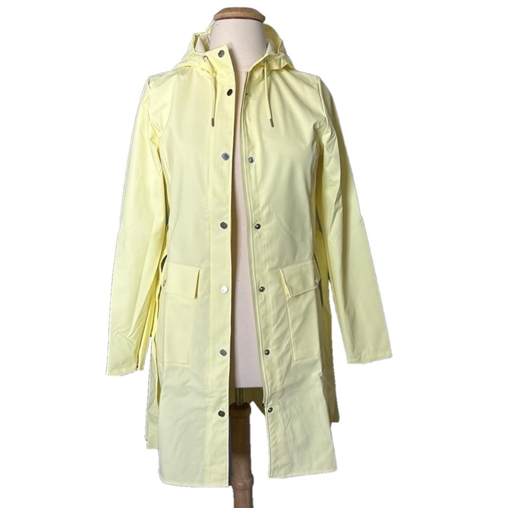 NWOT Rains Yellow Hooded Raincoat